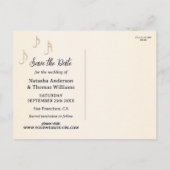 Carte Postale Faire-part Retro Romantic Music Themed Save the Date  (Dos)