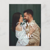 Carte Postale Faire-part Retro Script Serif Photo Wedding Save The Date (Devant)