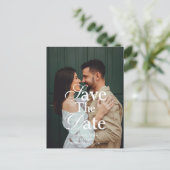 Carte Postale Faire-part Retro Script Serif Photo Wedding Save The Date (Debout devant)