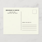 Carte Postale Faire-part Retro Super Boho Chic Floral Enregistrer La Date (Dos)