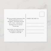 Carte Postale Faire-part Retro Typographie Photo Graduation (Dos)