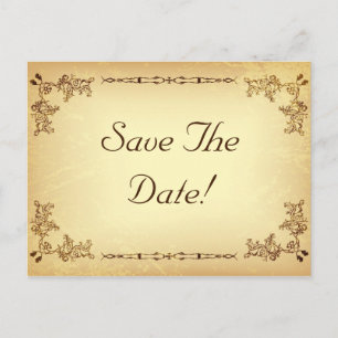 Carte Postale Faire-part Retro Vintage Ancienne Mariage Papier Enregistrer