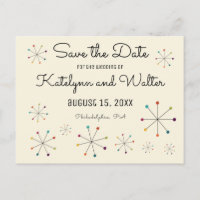 Rétro Vintage Milieu du Siècle Save the Date