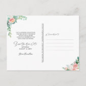 Carte Postale Faire-part Réunion de douche de mariée reprogrammée Fleurs ro (Dos)