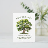 Carte Postale Faire-part Réunion de famille Arbre aquarelle Save The Date (Debout devant)