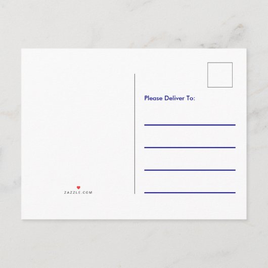 Carte Postale Faire-part Réunion de famille de l'ancre bleue et blanche, sa (Dos)