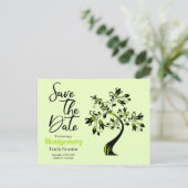 Carte Postale Faire-part Réunion de famille Enregistrez la date Arbre vert  (Debout devant)