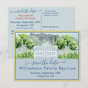 Carte Postale Faire-part Réunion de famille Enregistrez la date Campagne Co