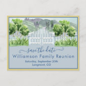 Carte Postale Faire-part Réunion de famille Enregistrez la date Campagne Co (Devant)