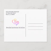 Carte Postale Faire-part Réunion de famille Enregistrez la date Cœurs liés  (Dos)