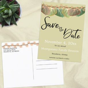 Carte Postale Faire-part Réunion de famille Enregistrez la date Feuilles d'