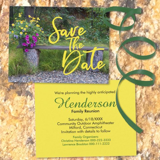 Carte Postale Faire-part Réunion de famille Floral Rustique Photo Remplaçab