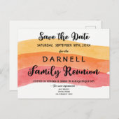 Carte Postale Faire-part Réunion de famille Pinceau chaud Save the Date (Devant / Derrière)