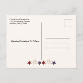 Carte Postale Faire-part Réunion de famille rustique patriotique, enregistr (Dos)