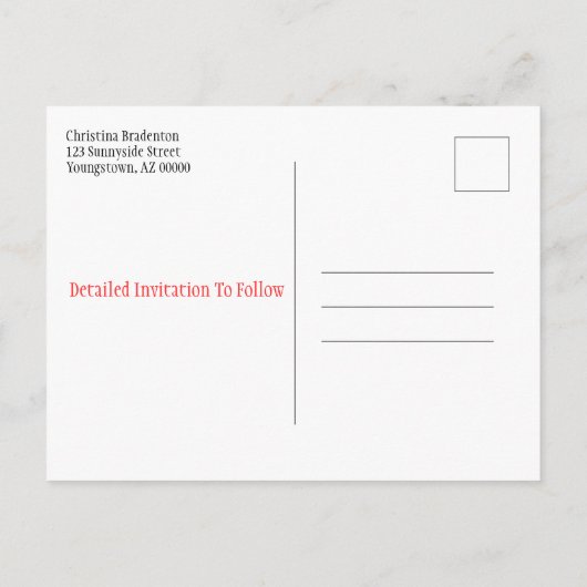 Carte Postale Faire-part Réunion de famille rustique, Sauvegarder la date F (Dos)