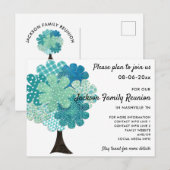 Carte Postale Faire-part Réunion de la famille Pattern Arbre recto-verso Sa (Devant / Derrière)
