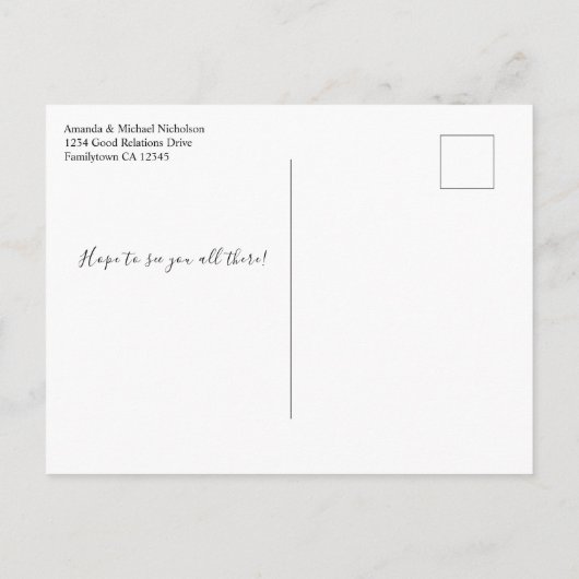 Carte Postale Faire-part Réunion Familiale Enregistrer La Date Arbre Arc-En (Dos)