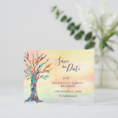 Carte Postale Faire-part Réunion Familiale Enregistrer La Date Arbre Arc-En (Debout devant)