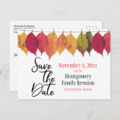 Carte Postale Faire-part Réunion Familiale Enregistrer La Date Automne Coul (Devant / Derrière)