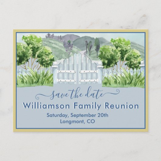 Carte Postale Faire-part Réunion familiale Enregistrer la date Campagne Cod (Devant)