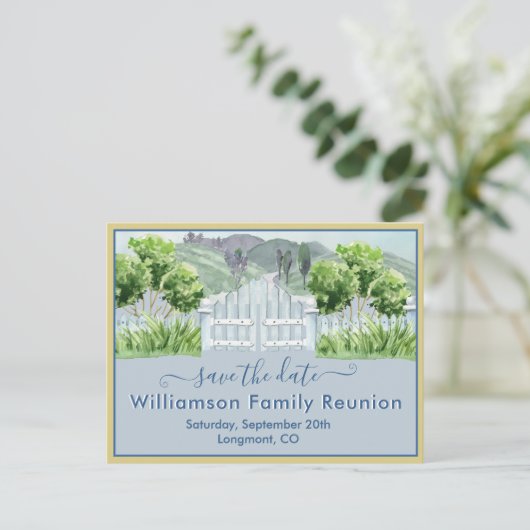 Carte Postale Faire-part Réunion familiale Enregistrer la date Campagne Cod (Debout devant)