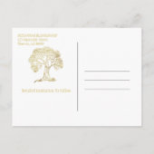 Carte Postale Faire-part Réunion Familiale Enregistrer La Date Gold Tree (Dos)
