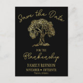 Carte Postale Faire-part Réunion Familiale Enregistrer La Date Gold Tree (Devant)