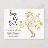 Carte Postale Faire-part Réunion Familiale Enregistrer La Date Modern Gold  (Devant)