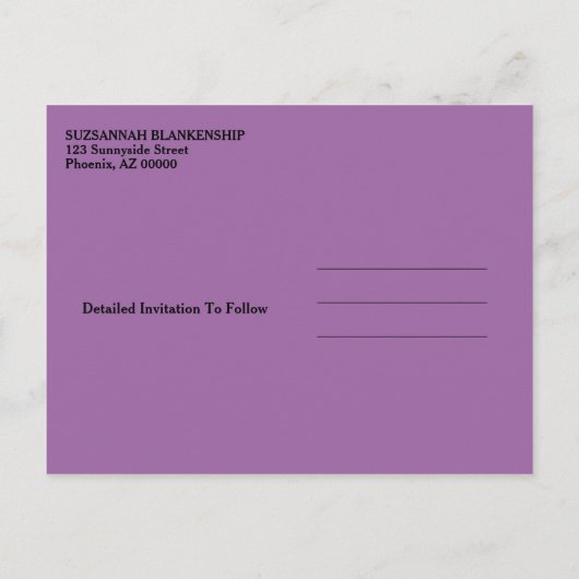 Carte Postale Faire-part Réunion Familiale Enregistrer La Date Tribal Turtl (Dos)