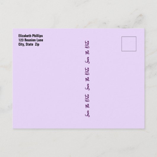 Carte Postale Faire-part Réunion Familiale Enregistrer La Date Typographie (Dos)