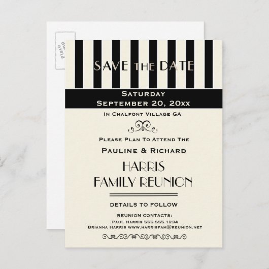 Carte Postale Faire-part Réunion familiale, fête, événement tripé Enregistr (Devant / Derrière)