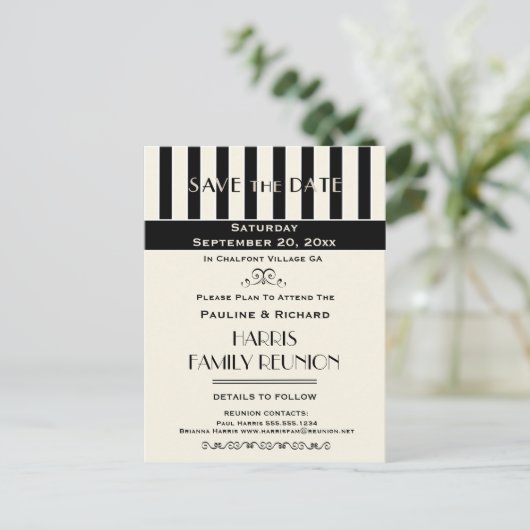 Carte Postale Faire-part Réunion familiale, fête, événement tripé Enregistr (Debout devant)