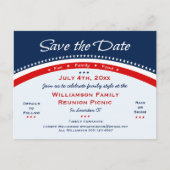 Carte Postale Faire-part Réunion Rouge Blanc Bleu, Fête, Enregistrer la dat (Devant)