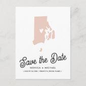 Carte Postale Faire-part RHODE ISLAND State Destination Mariage N'IMPORTE Q (Devant)