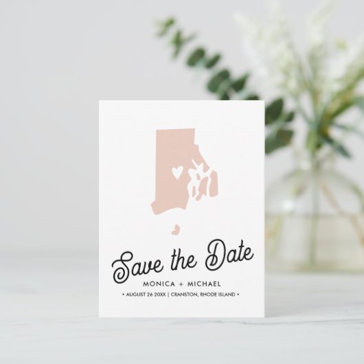 Carte Postale Faire-part RHODE ISLAND State Destination Mariage N'IMPORTE Q (Debout devant)