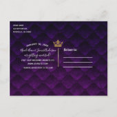 Carte Postale Faire-part Rideaux dorés violet royal Défilement Enregistrer (Dos)