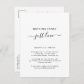 Carte Postale Faire-part Rien de Fantastique Juste l'Amour Simple Mariage e (Devant / Derrière)