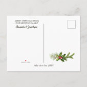 Carte Postale Faire-part Rindeer rustique Noël bébé attend une photo (Dos)