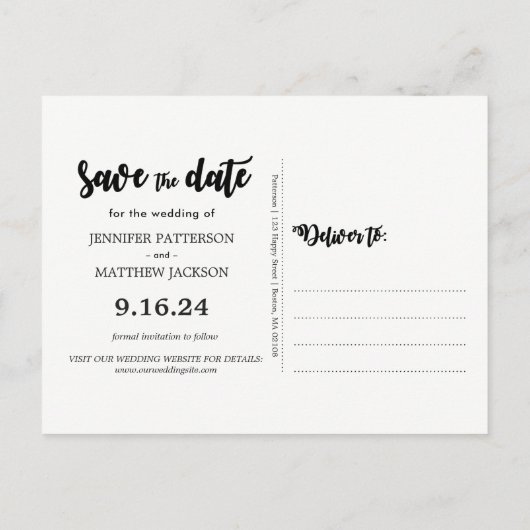 Carte Postale Faire-part Robe Rustique Lumières Fleurs Mariage Enregistrer (Dos)