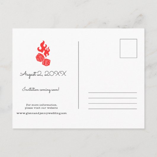 Carte Postale Faire-part Rock and Roll 1950s Style Enregistrer la date (Dos)