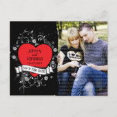 Carte Postale Faire-part Rock & Roll Grungy Heart Photo Enregistrer la date (Devant)