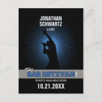 Rock Star Bar Mitzvah Enregistrer la date Black Si