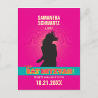 Rock Star Bar Mitzvah Enregistrer la Date en Rose 