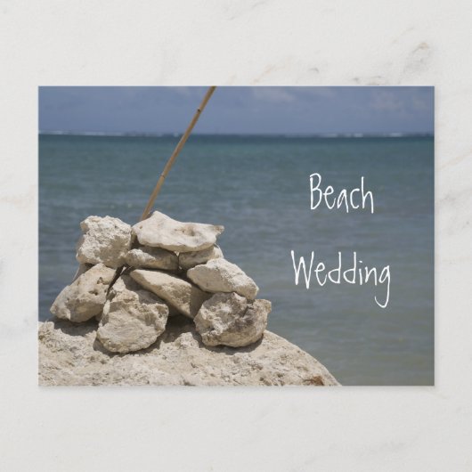 Carte Postale Faire-part Rocks on Beach Wedding Sauvez la date (Devant)