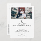 Carte Postale Faire-part Roll With It Photo New Date Mariage Postponton (Devant / Derrière)