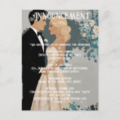 Carte Postale Faire-part Romance intemporel : Mariés à l'aquarelle (Devant)