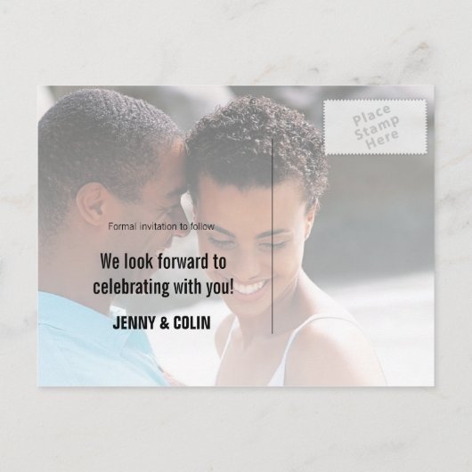 Carte Postale Faire-part Romantic Las Vegas Mariage Photo Enregistrer La Da (Dos)