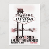 Carte Postale Faire-part Romantic Las Vegas Mariage Photo Enregistrer La Da (Devant)