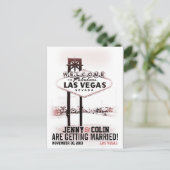 Carte Postale Faire-part Romantic Las Vegas Mariage Photo Enregistrer La Da (Debout devant)