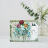 CARTE POSTALE FAIRE-PART ROMANTICA 3 SAVE THE DATE (Debout devant)